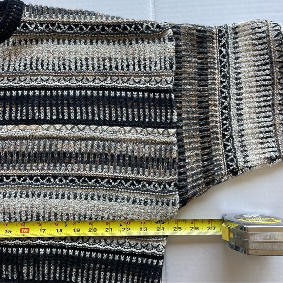 1980s-1990s Vintage Blue and Brown Knitted Pull Over Crew  Mens Size XL - Picture 11 of 14